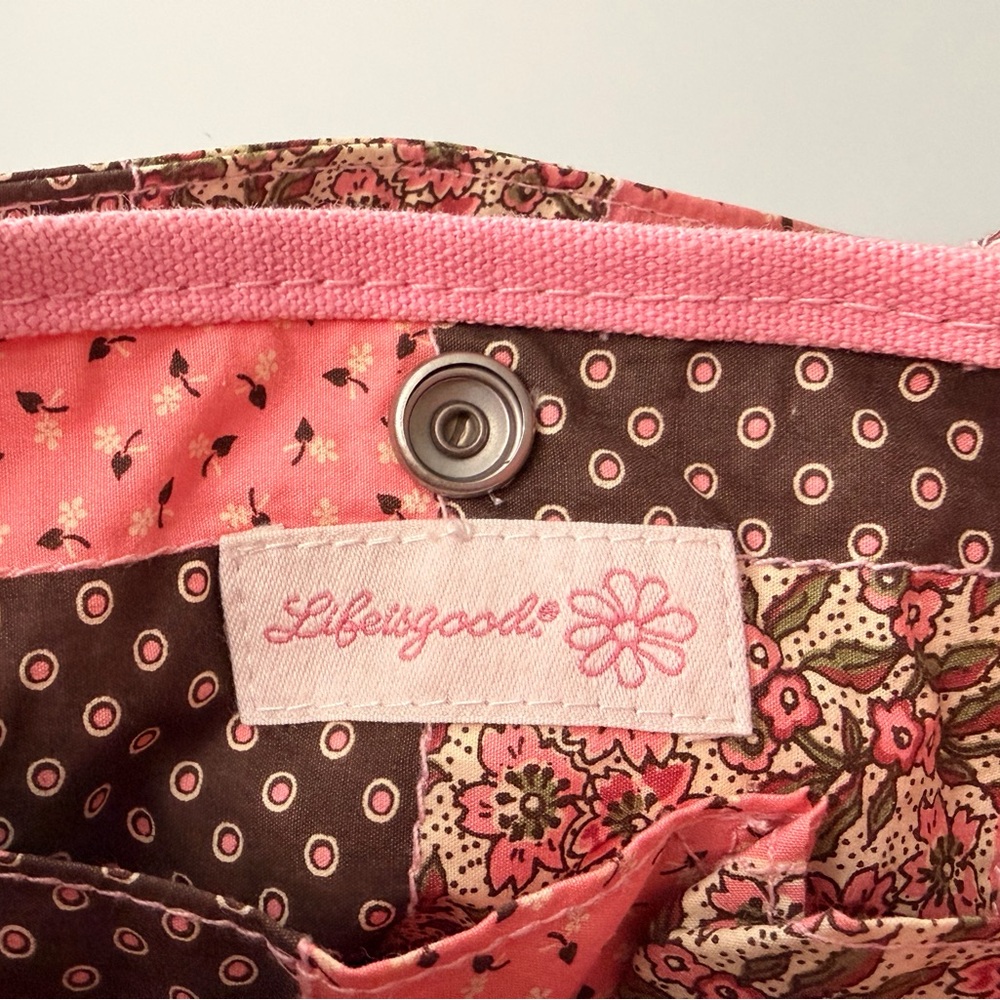 Life Is Good Pink Heart mini Canvas Tote - Picture 5 of 7